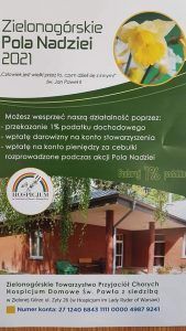Plakat akcji Zielonogórskie Pola Nadziei 2021.