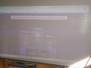 Zdjęcie tablicy prezentującej wyniki konkursu.