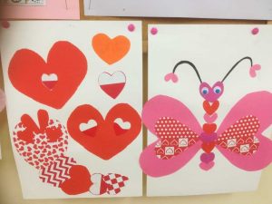 prace przedstawiające serduszka i motylki