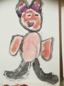 zabawny kolorowy miś