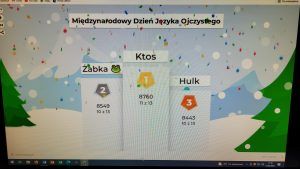 tablica prezentująca zwycięzców konkursu