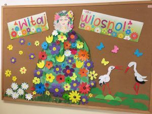 gazetka szkolna z powitaniem wiosny