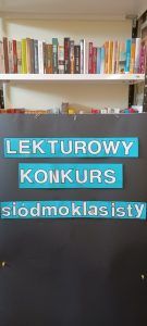 plakat z napisem lekturowy konkurs siódmoklasisty