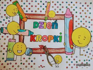 napis : dzień kropki