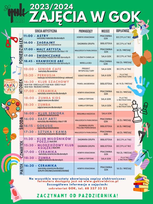 Zajęcia w Gminnym Ośrodku Kultury