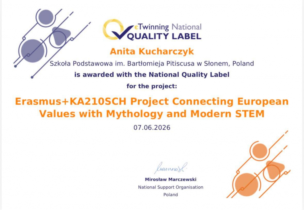 Sukces Pani Anity Kucharczyk – Krajowa Odznaka Jakości eTwinning